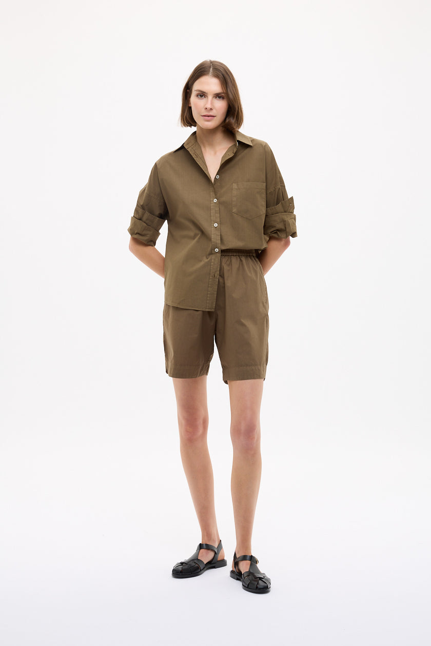 Chiara Mid Length Shorts - Dark Olive