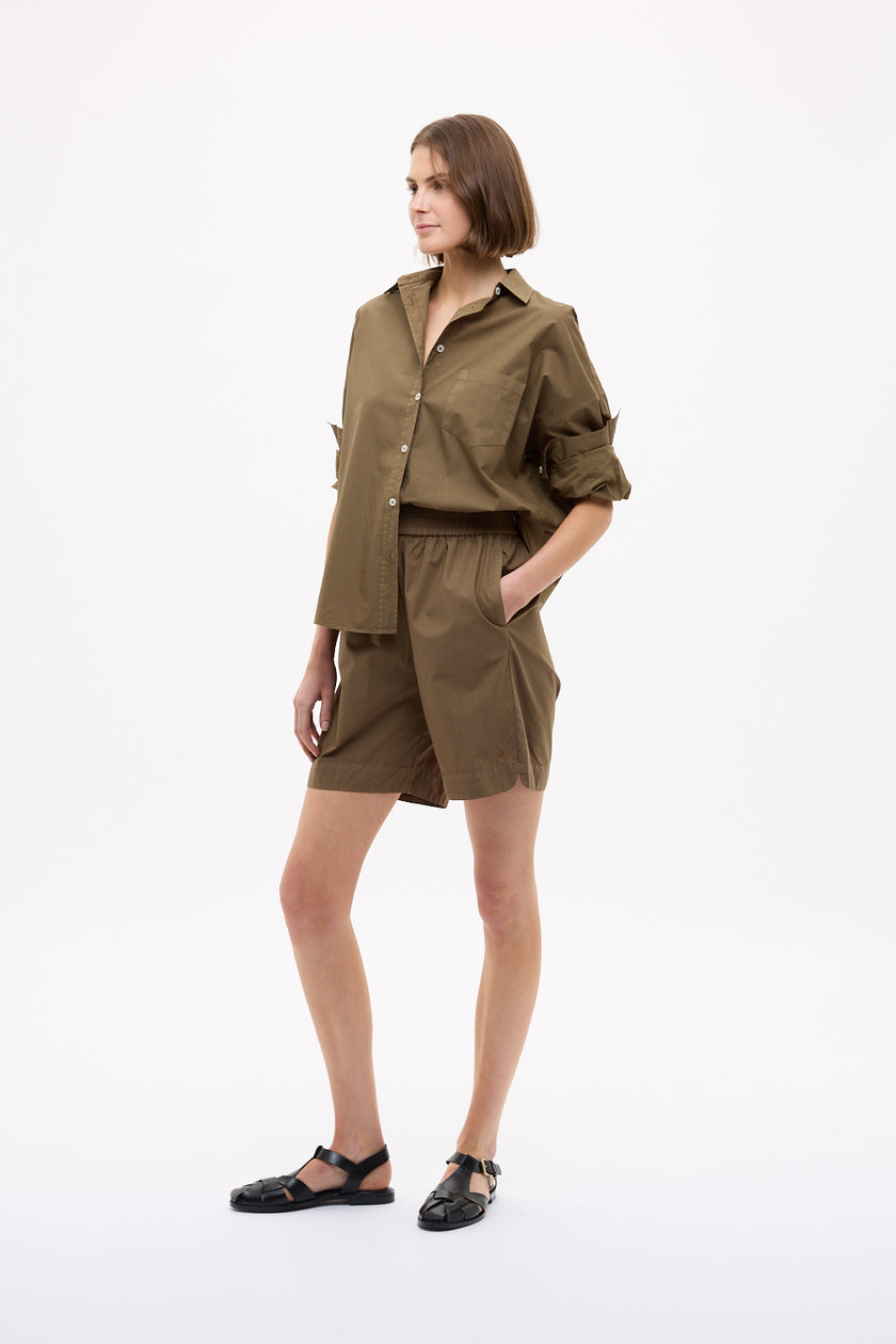 Chiara Mid Length Shorts - Dark Olive