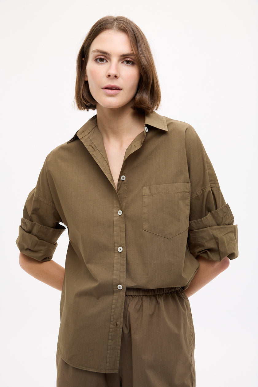 Chiara Mid Length Shorts - Dark Olive