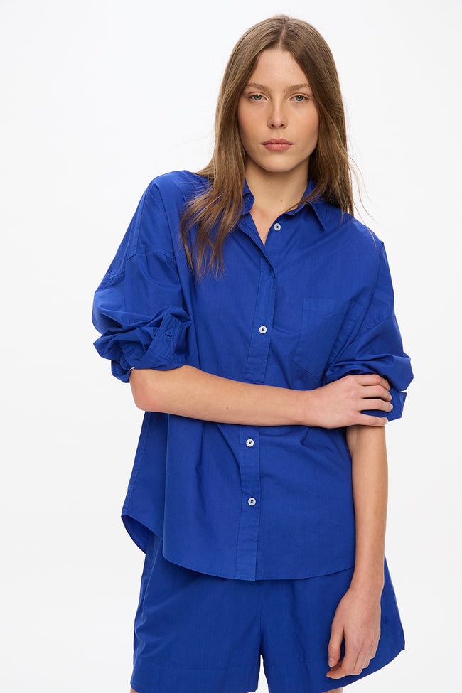 Chiara Long Sleeve Shirt - Classic  - Indigo
