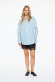 Mara Oversized Long Sleeve Shirt - Sky/Navy/White