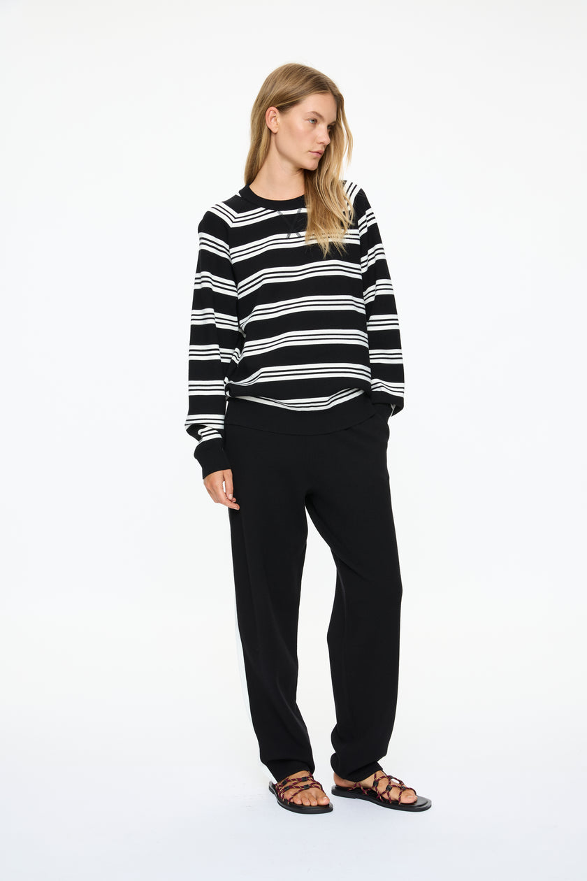 WR Track Pant - Black + White Stripe