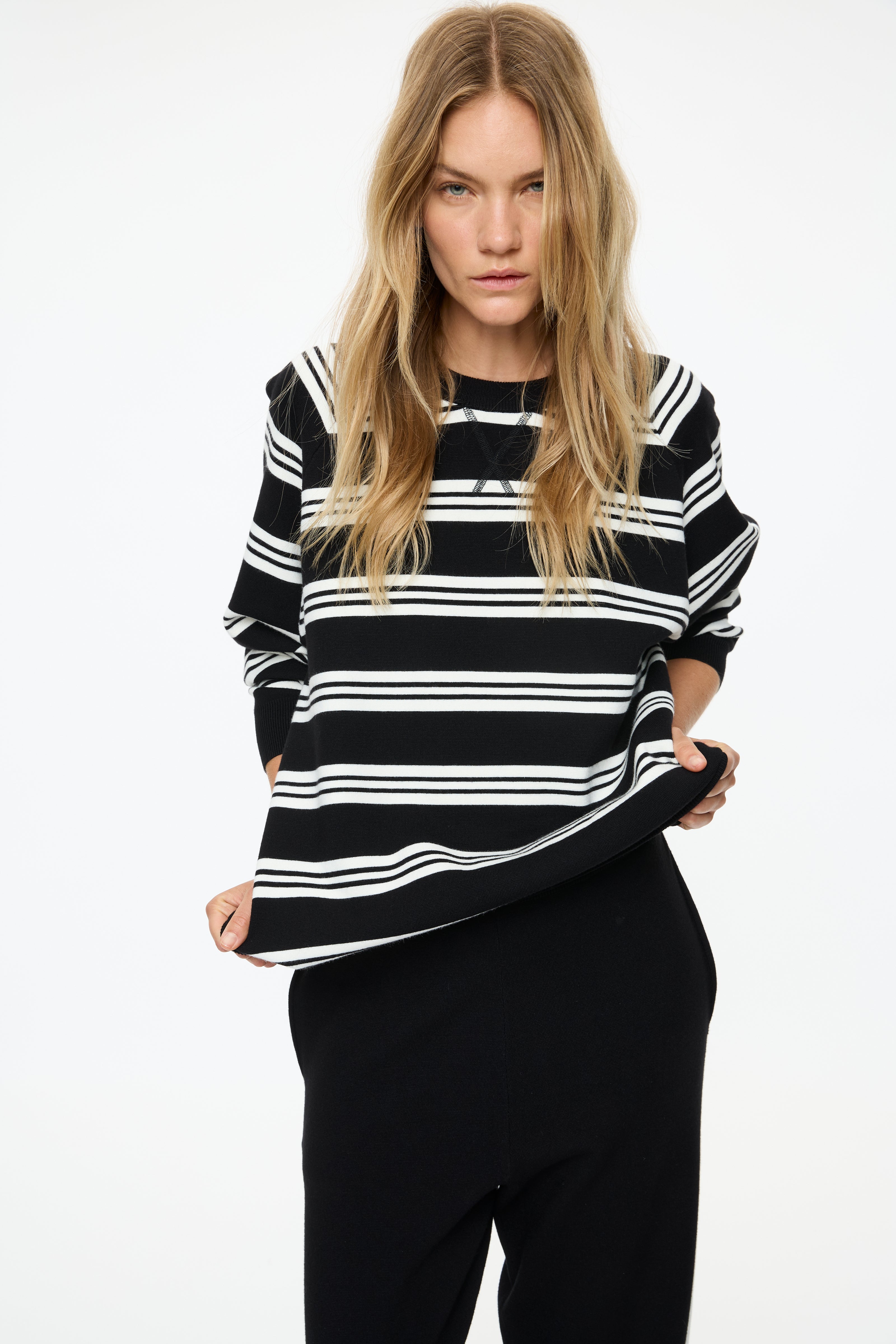 WR Track Pant - Black + White Stripe