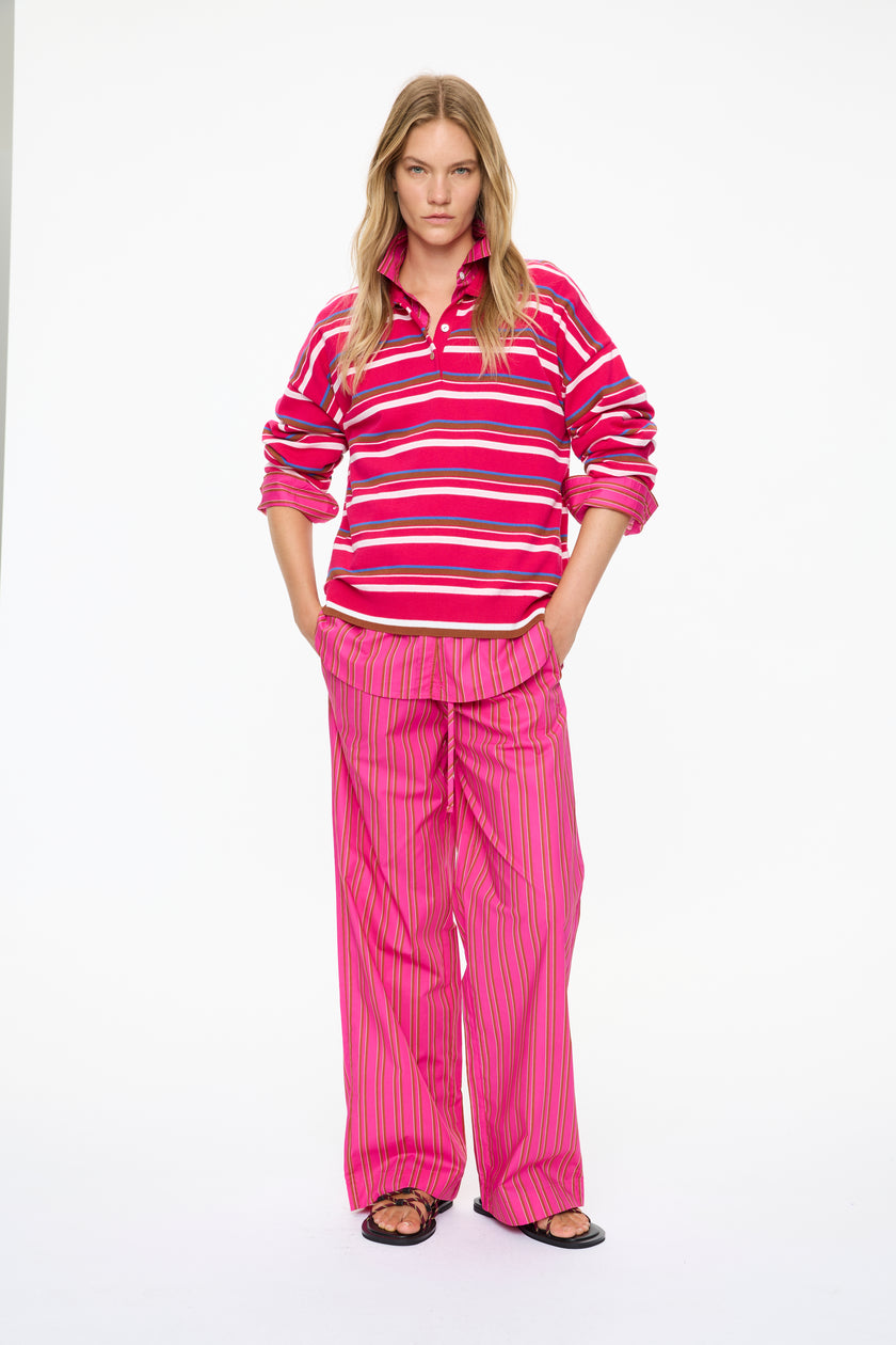 Cala Drawstring Pant - Bougainvillea/Biscotti/Natural