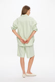 Mara Long Sleeve Shirt - Pinpoint - Mint