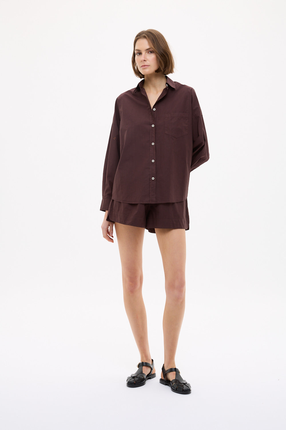 Chiara Long Sleeve Shirt Classic - Chocolate