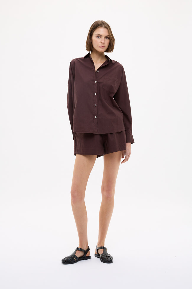 Chiara Long Sleeve Shirt Classic - Chocolate