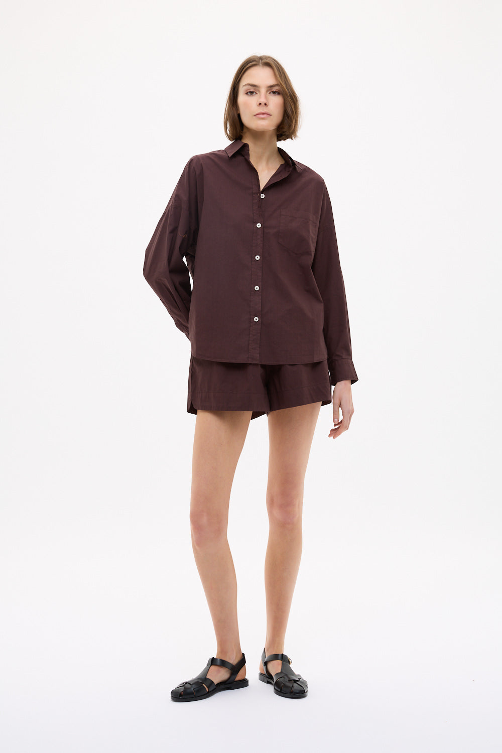 Chiara Long Sleeve Shirt Classic - Chocolate