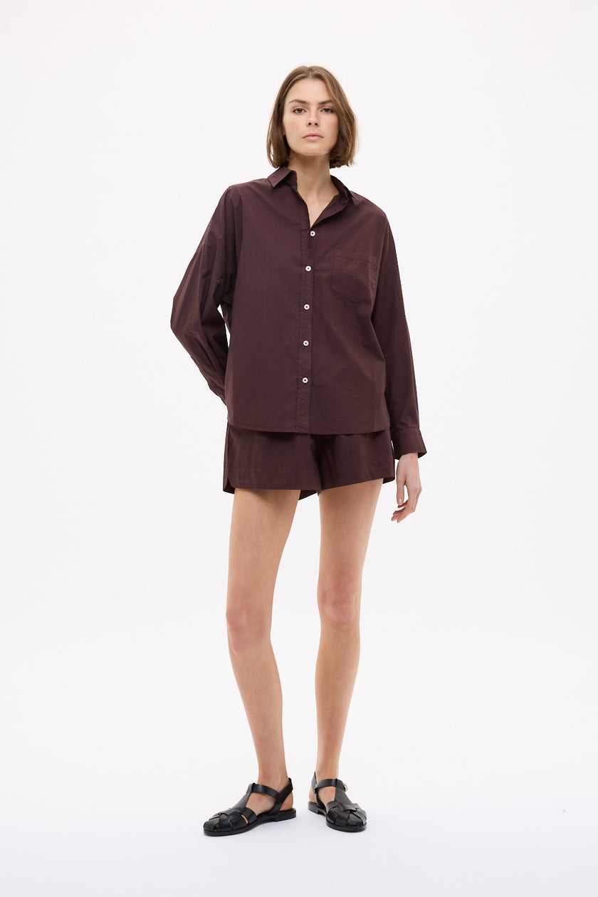Chiara Long Sleeve Shirt Classic - Chocolate