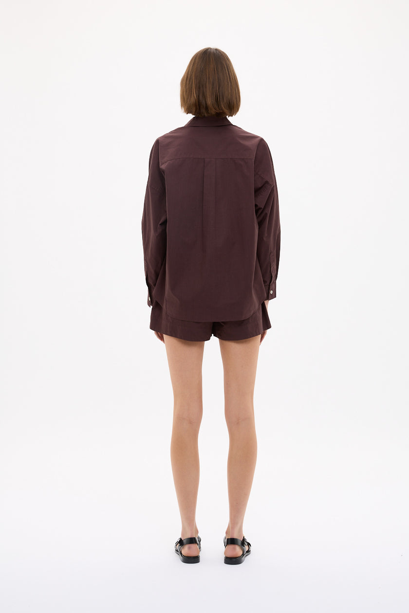 Chiara Long Sleeve Shirt Classic - Chocolate
