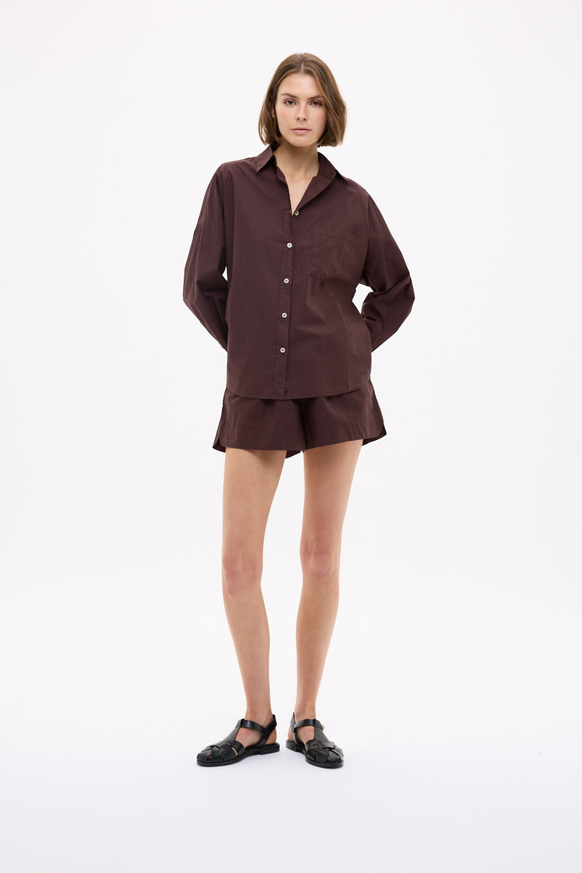 Chiara Long Sleeve Shirt Classic - Chocolate