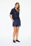 Lumi Shorts with lace trim - Navy