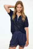 Lumi Shorts with lace trim - Navy