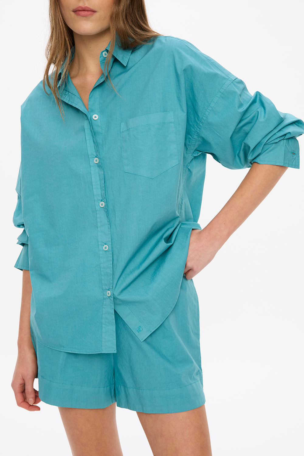 Chiara Long Sleeve Shirt - Classic  - Teal