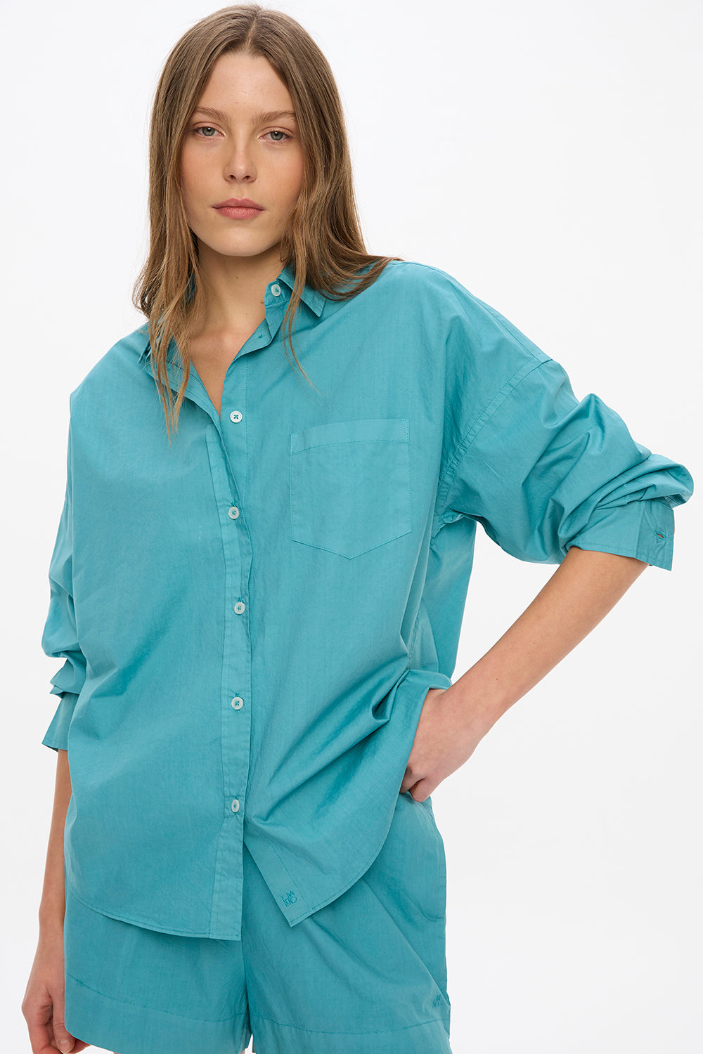 Chiara Long Sleeve Shirt - Classic  - Teal