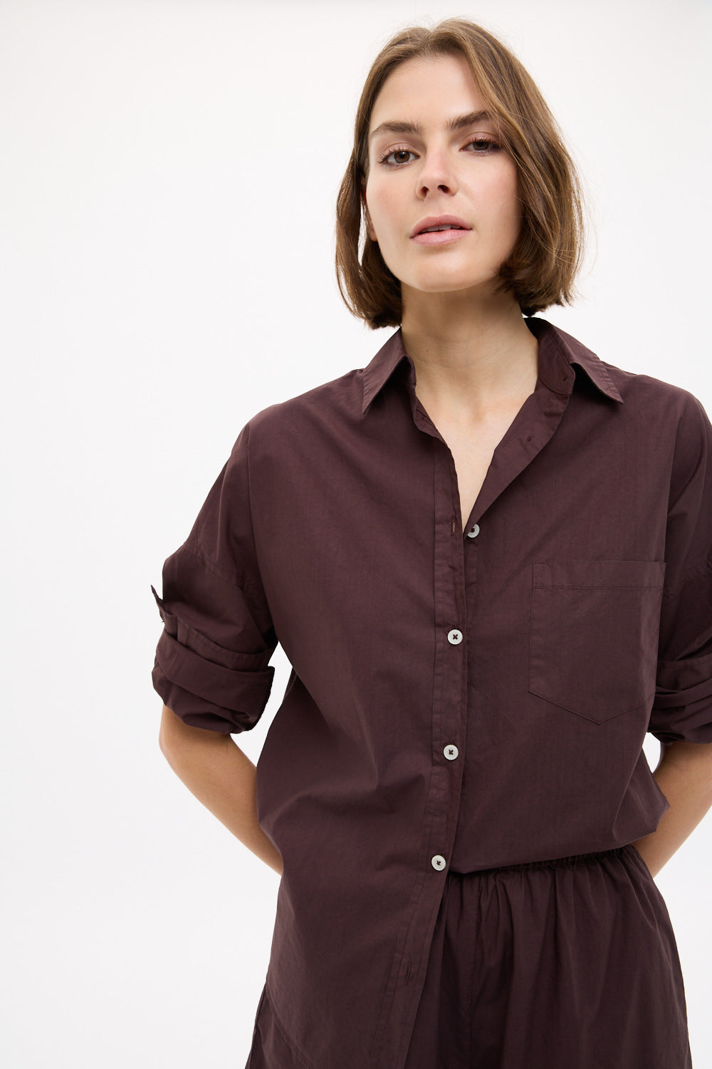 Chiara Long Sleeve Shirt Classic - Chocolate