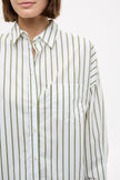 Chiara Long Sleeve Shirt Stripe - Natural/Dark Olive/Sunny Lime