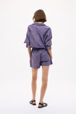 Chiara Long Sleeve Shirt Stripe - Fig/Ink Blue/ Pastel Lilac