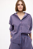 Chiara Long Sleeve Shirt Stripe - Fig/Ink Blue/ Pastel Lilac