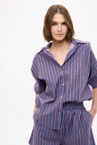 Chiara Long Sleeve Shirt Stripe - Fig/Ink Blue/ Pastel Lilac