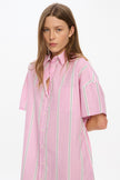 Chiara Short Sleeve Maxi Dress + Button Back - Bubble Gum/White/Teal/Olive