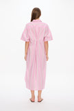 Chiara Short Sleeve Maxi Dress + Button Back - Bubble Gum/White/Teal/Olive