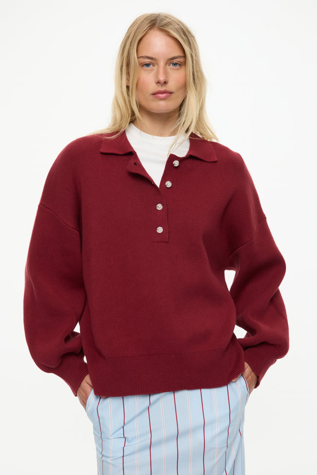 Oversized Chunky Polo - Sangria