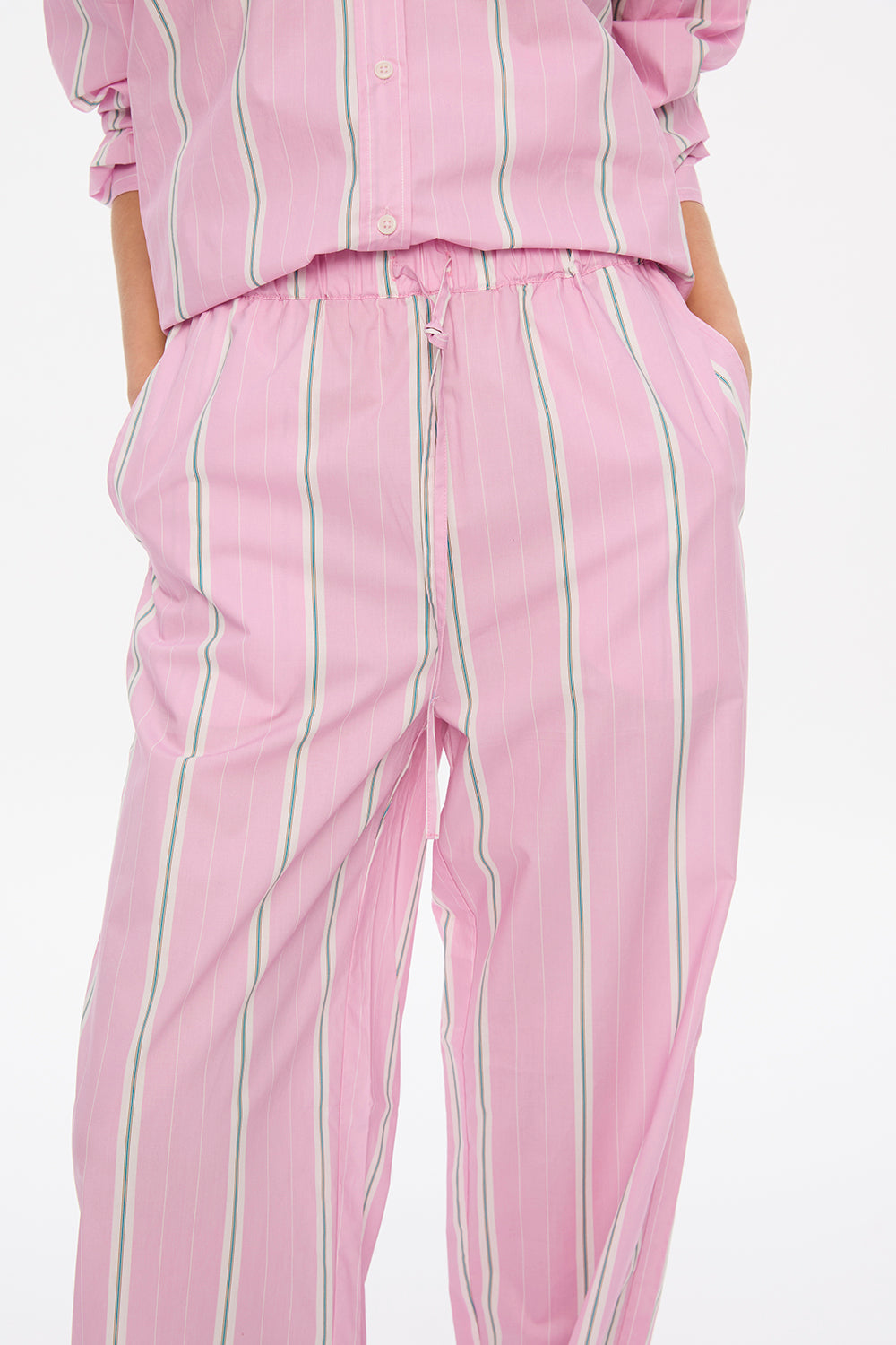 Mara Drawstring Pants - Bubble Gum/White/Teal/Olive