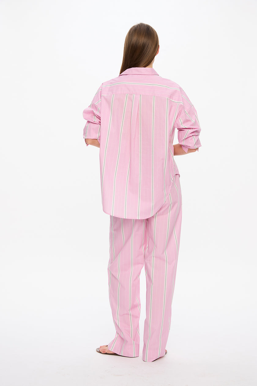 Mara Drawstring Pants - Bubble Gum/White/Teal/Olive
