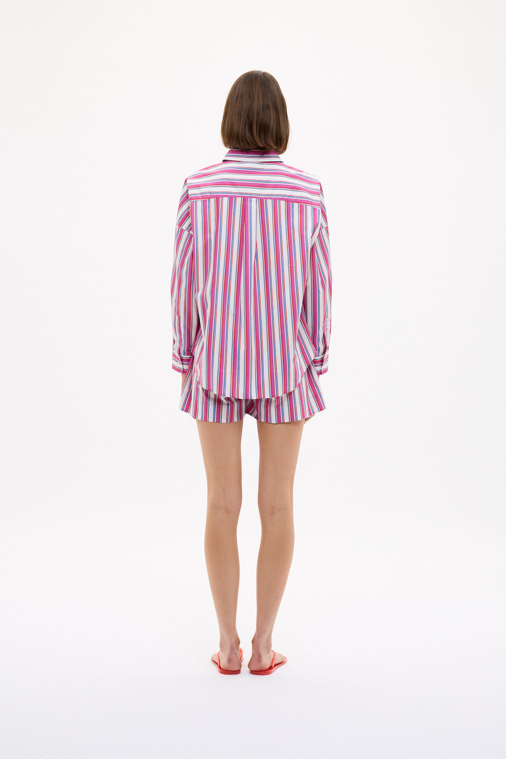 Chiara Long Sleeve Shirt Stripe - Fuschia Multi Stripe