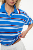 Alto Half Sleeve Stripe Polo ink blue/sky/sangria/white stripe