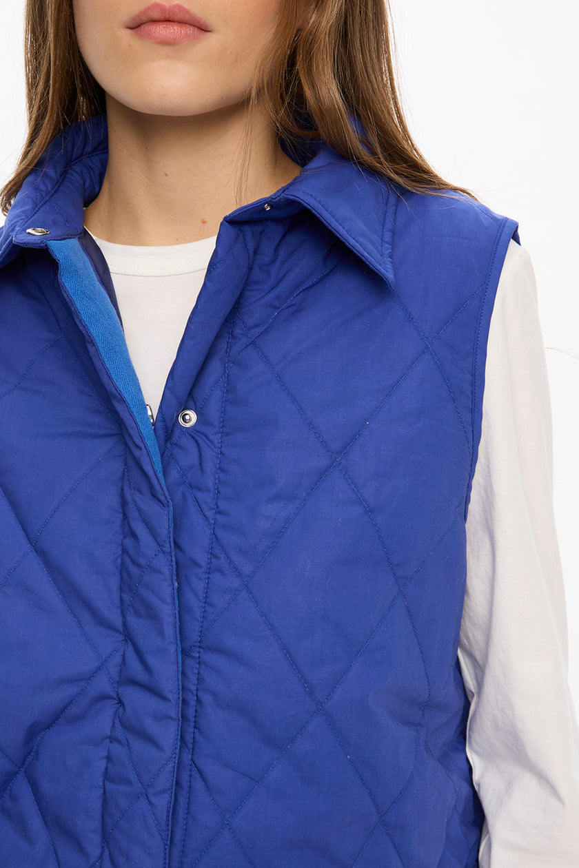 Noa Quilted Vest - Indigo