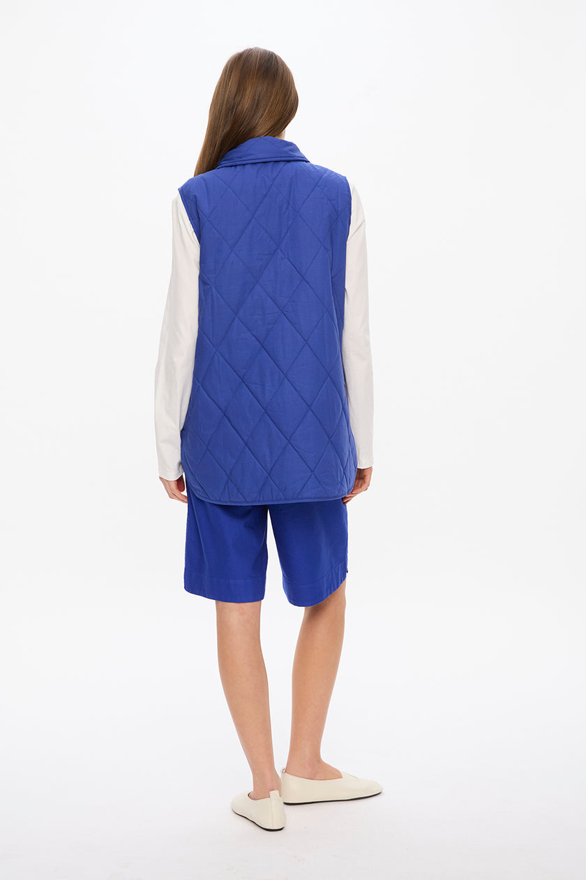 Noa Quilted Vest - Indigo