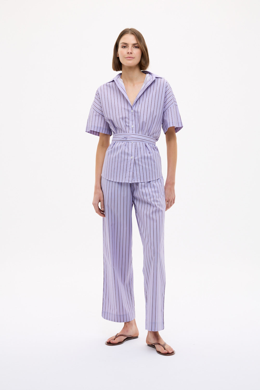 Bahia Pants Stripe - Pastel Lilac/Fig/Natural