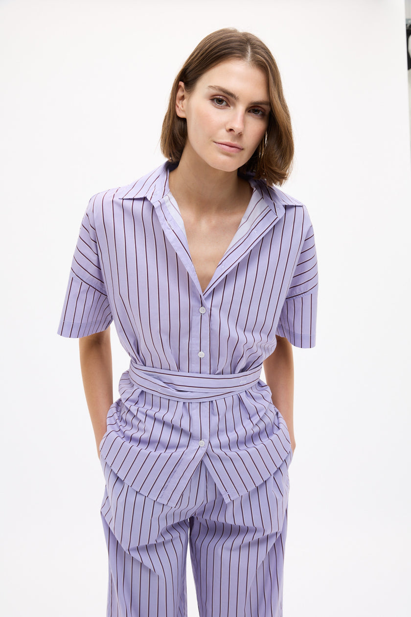 Bahia Pants Stripe - Pastel Lilac/Fig/Natural