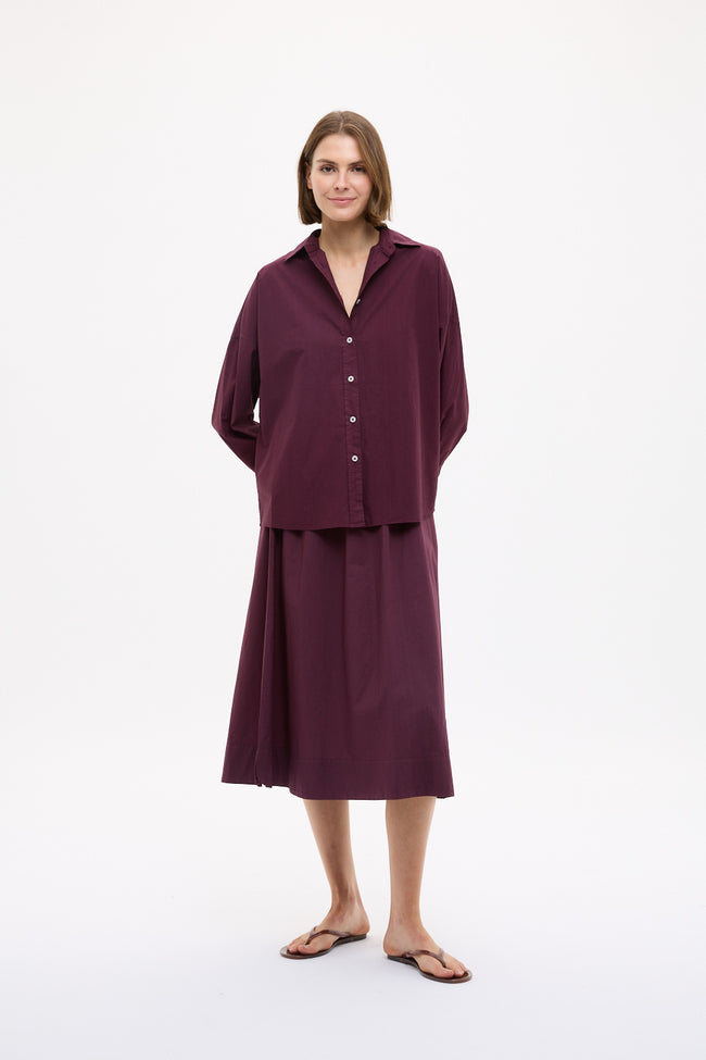 Chiara Long Sleeve Backless Shirt - Fig