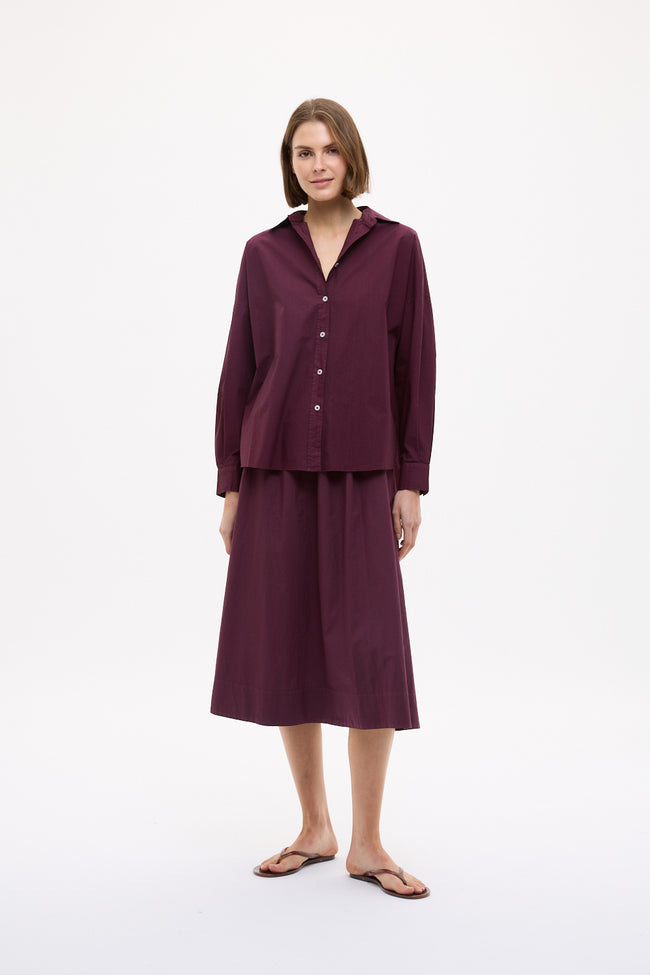 Chiara Long Sleeve Backless Shirt - Fig