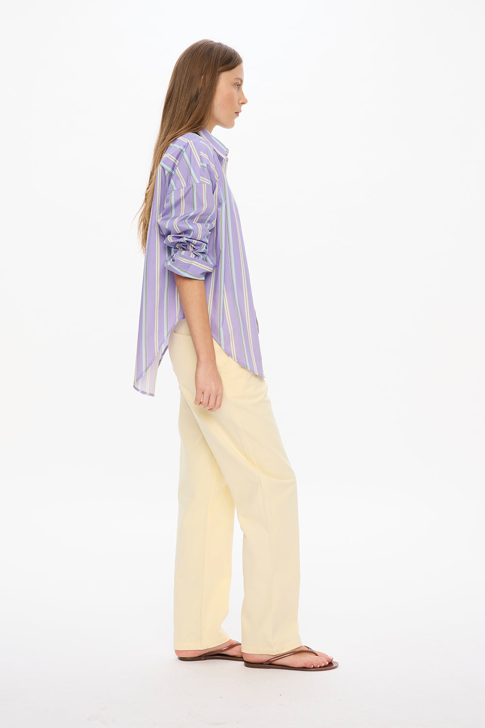 Mara Long Sleeve Shirt - Lavender/Delicate Blue/Olive/Limoncello