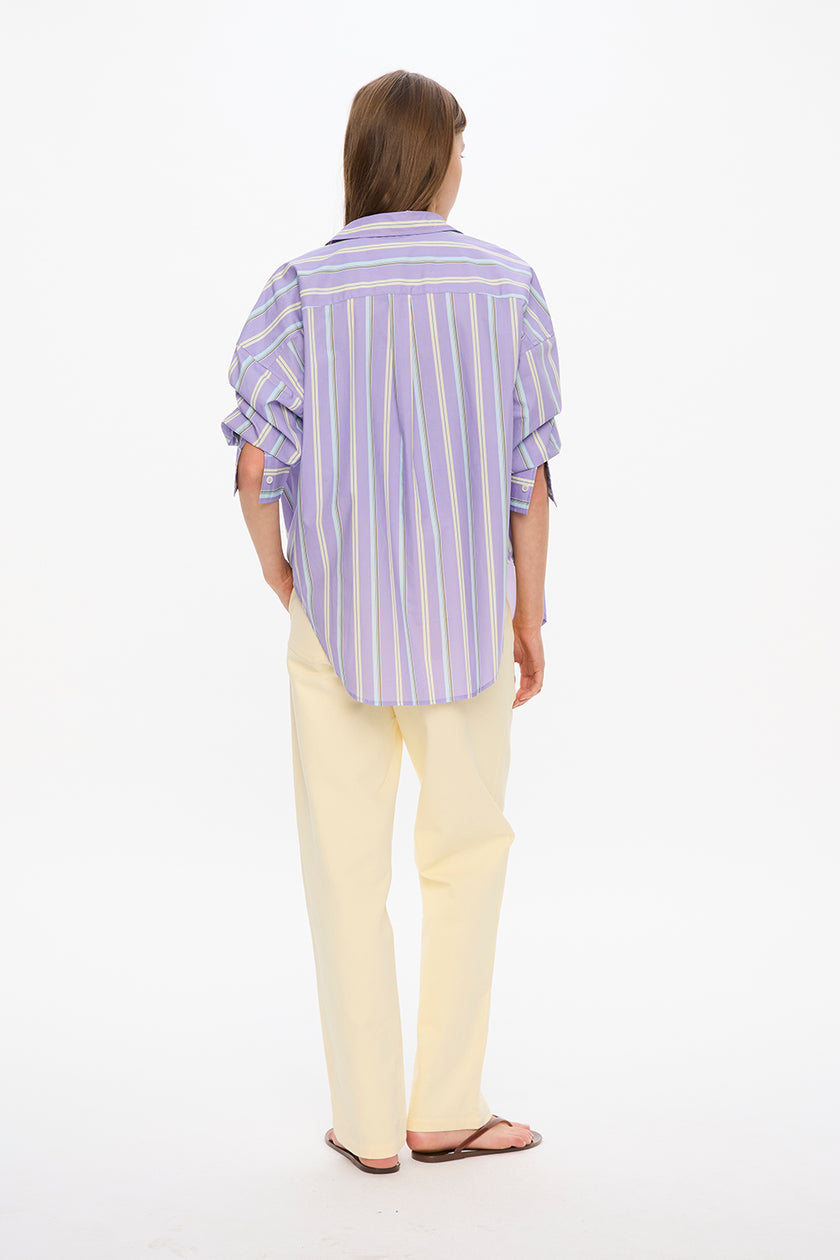 Mara Long Sleeve Shirt - Lavender/Delicate Blue/Olive/Limoncello