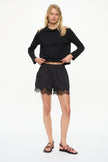 Lumi Lace Trim Shorts Black