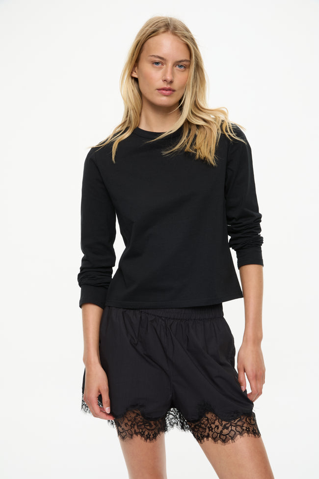 Lumi Lace Trim Shorts Black