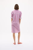 Chiara Long Sleeve Midi Dress Multi Stripe - Fuschia Multi Stripe