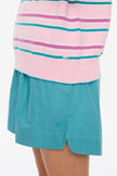 Alto Long Sleeve Stripe Polo - Bubble Gum/Teal/Rebel/White