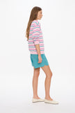 Alto Long Sleeve Stripe Polo - Bubble Gum/Teal/Rebel/White