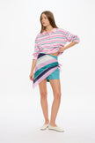 Rimini - Square Scarf - Bubble Gum/Navy/Teal/White