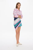 Rimini - Square Scarf - Bubble Gum/Navy/Teal/White
