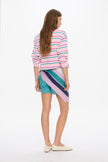 Rimini - Square Scarf - Bubble Gum/Navy/Teal/White