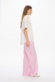 Nina Half Sleeve Button Back Opening Shirt- White