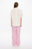 Nina Half Sleeve Button Back Opening Shirt- White