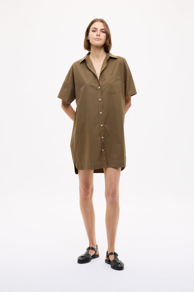 Chiara Short Sleeve MINI Dress - Dark Olive